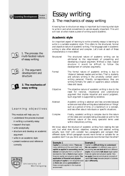 The mechanics of essay writing