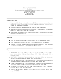 Jean-Luc Gaudiot`s R&eacute;sum&eacute; - pascal