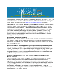 Following is a list of session titles for the 2015 Leadership