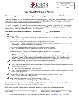 TELS Request for Leave of Absence