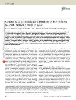Genetic basis of individual differences in the response to small