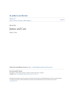 Justice and Care - St. John`s Law Scholarship Repository