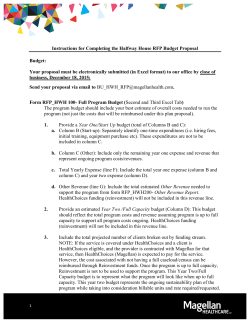 Instructions for Completing the Halfway House RFP
