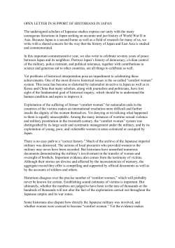 Open letter in support of historians in Japan - H-Net