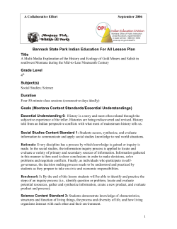 Bannack State Park IEA lesson plan