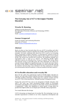 The Everyday Use of ICT in Norwegian Flexible