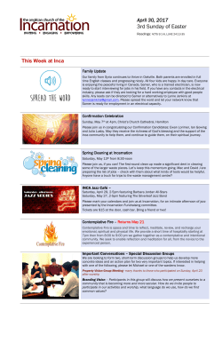 April 30 Newsletter - Anglican Church of the Incarnation, Oakville