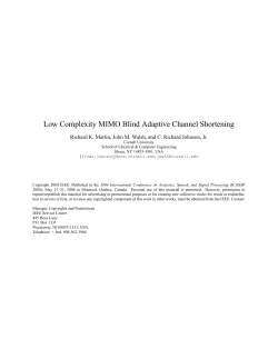 Low Complexity MIMO Blind Adaptive Channel Shortening