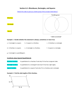 Section 6.4 &ndash;Rhombuses, Rectangles, and Squares