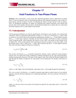 Chapter 17: Void Fractions in Two-Phase Flows