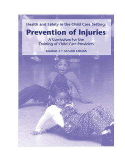 Health and Safety in the Child Care Setting: Prevention of Injuries