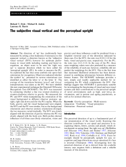 The subjective visual vertical and the perceptual upright