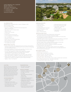 Fact Sheet - Hyatt Regency Hill Country Resort and Spa