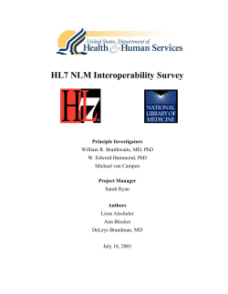 HL7 NLM Interoperability Survey