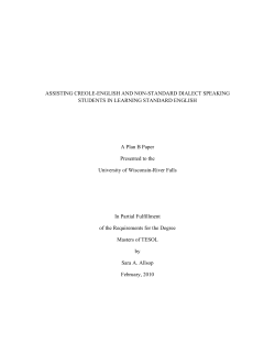 ASSISTING CREOLE-ENGLISH AND NON