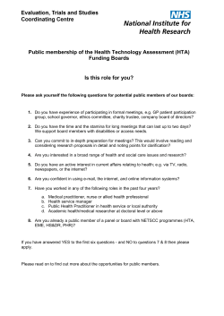 Public membership of the Health Technology Assessment