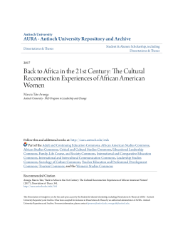 Back to Africa in the 21st Century: The Cultural Reconnection