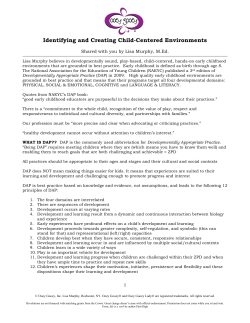 Identifying and Creating Child-Centered