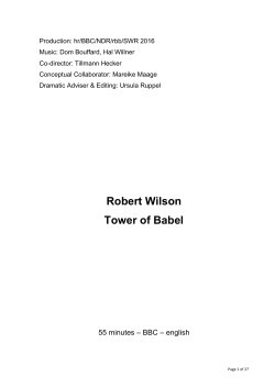 Robert Wilson Tower of Babel