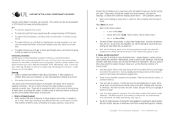 OUTLINE OF TALK ONE: CHRISTIANITY IS CHRIST Use the outline