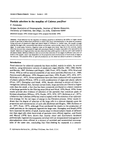 Particle selection in the nauplius of Calanus pacificus