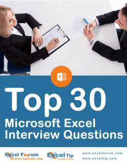 Top 30 Microsoft Excel Interview questions
