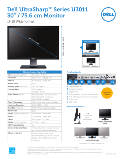 Dell UltraSharpTM Series U3011 30&rdquo; / 75.6 cm Monitor