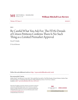 The FDA`s Denials of Citizen Petitions Confirms There Is No Such