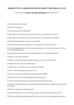 FAQs About The Holocaust