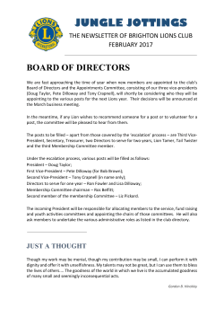 JUNGLE JOTTINGS - Brighton Lions Club