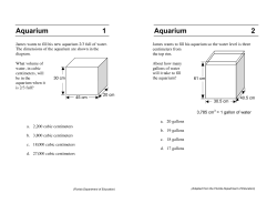 Aquarium 1 Aquarium 2