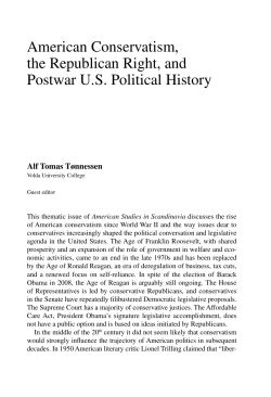American Conservatism, the Republican Right, and Postwar U.S.