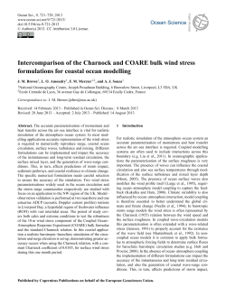 Intercomparison of the Charnock and COARE bulk wind stress