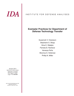 Exemplar Practices for Department of Defense Technology