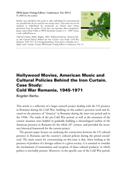 Hollywood Movies, American Music and Cultural Policies