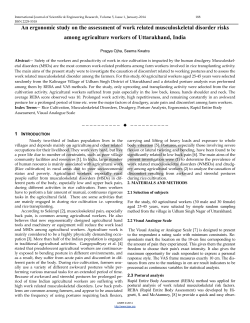 An ergonomic study on the assessment of work related