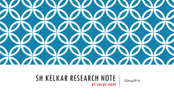 SH Kelkar Research Note