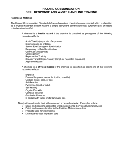Hazard Communication, Spill Response
