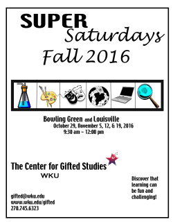 SUPER Saturdays Fall 2016