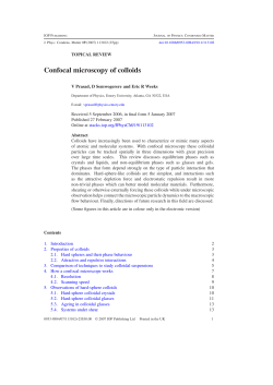 Confocal microscopy of colloids