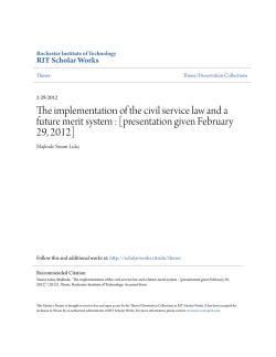 The implementation of the civil service law and a future merit system
