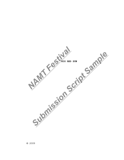 NAMT Festival Subm ission Script Sam ple