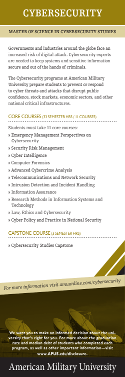 CYBERSECURITY American Military University