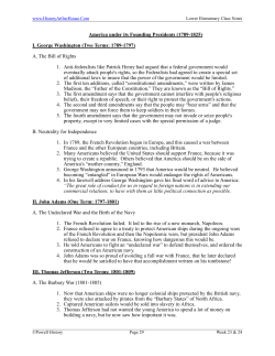 America under its Founding Presidents (1789-1825)