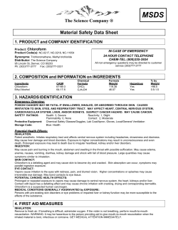 Chloroform MSDS - The Science Company