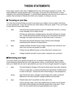 Thesis Statements - Idaho State University