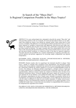 In Search of the &ldquo;Maya Diet&rdquo;: Is Regional Comparison Possible in