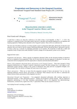 Pragmatism and Democracy in the Visegrad Countries International