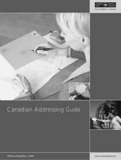 Canadian Addressing Guide
