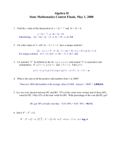 Algebra II State Mathematics Contest Finals, May 1, 2008